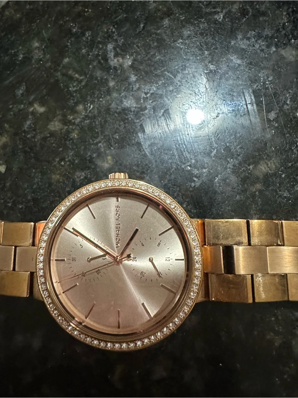 Michael Kors Rose Gold Tone Crystal-Trim Bracelet Watch $30